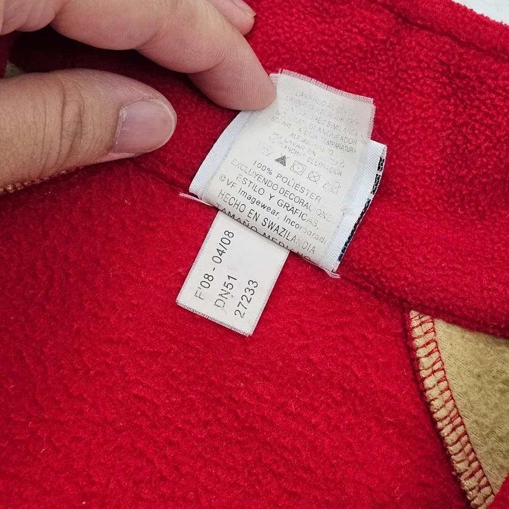 San Francisco 49ers Quarter Zip Fleece Mens M NFL Team‎ Apparel Red Tan Pullover